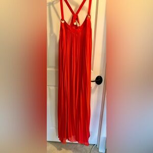 Vibrant Michael Kors pleated Maxi dress